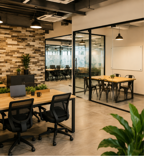 Modern open-plan office at Unispace ITPL Bengaluru